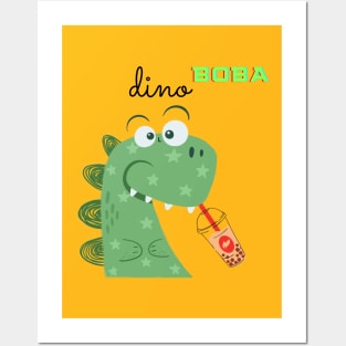 Green DINO BOBA Posters and Art